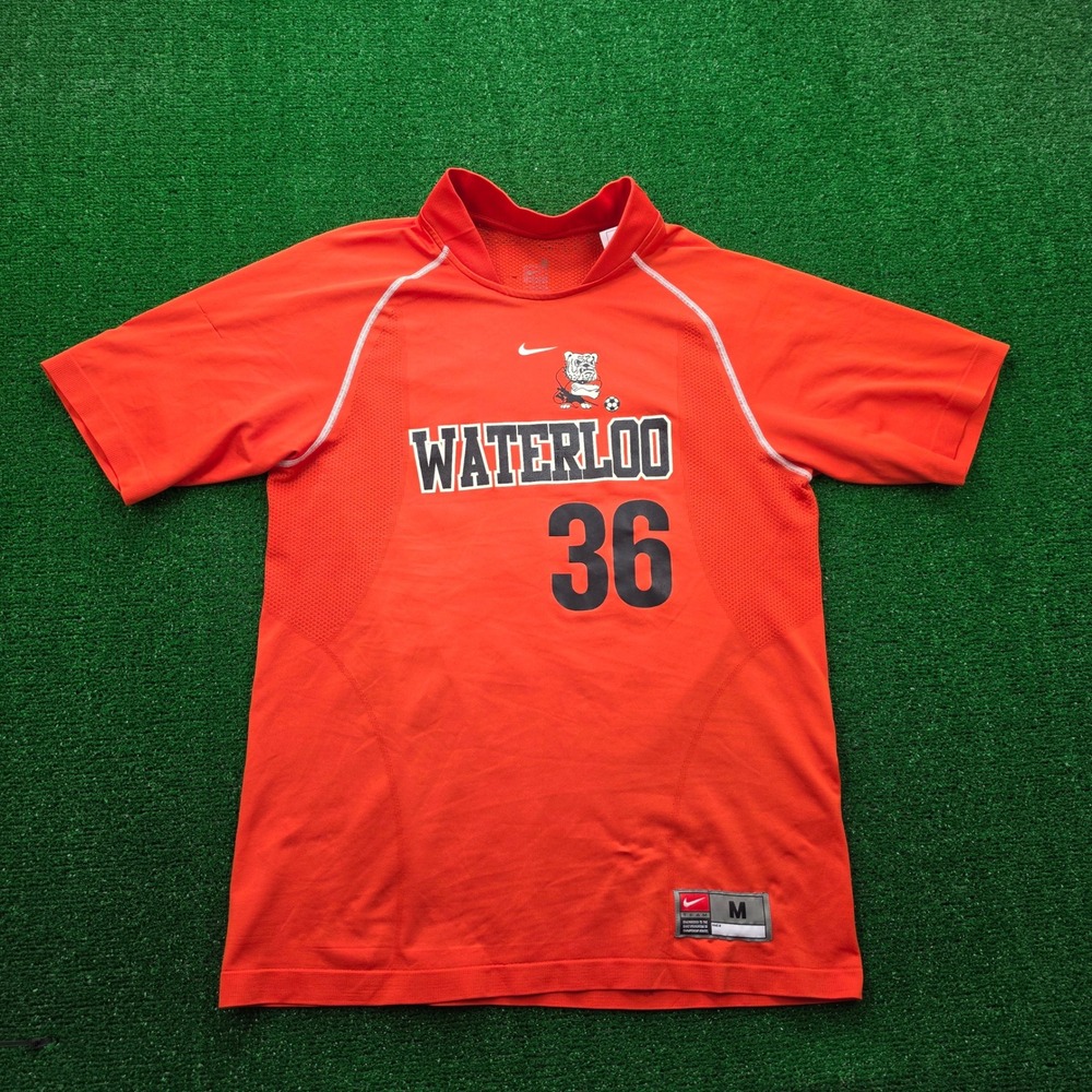 Nike Team Waterloo Bulldogs Soccer‎ Jersey Mens Medium Orange #36 Short Sleeve